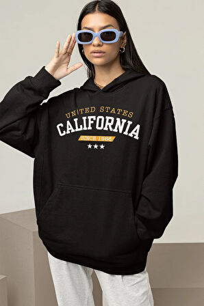 United States California Since 1986 Yazılı Unisex Oversize Hoodie