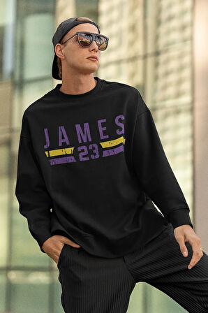 Lebron James 23 Baskılı Unisex Oversize Basketbolcu Sweatshirt