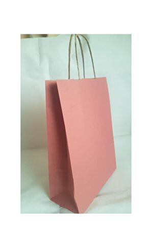 Happy Pembe Kraft Çanta 24x32x10cm-150 Adet