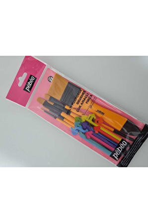 Fırça Seti Düz Kesik Kısa Saplı No:0-2-4-10-12-18 6 LI SET