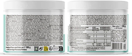 Weider Magnesium(Magnezyum) Powder 200g Magnesium Bisglycinate and Citrate in Powder with Zinc, Muscle and Bone Support, Helps Reduce Fatigue, No Added Sugar, Vegan