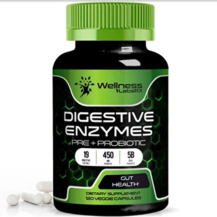 Wellnees Labs Digestive Enzymes Pre+Probiotic 5B CFUs Pro – 120 capsules