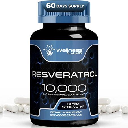 WELLNESS LABS Resveratrol Healthy Aging Heart Brain Health 120 Caps