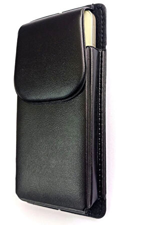 Kemere Takılan Lüks Kılıf Büyük Boy Mıknatıslı Dik 17x8 Cm
