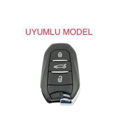 Peugeot 208 308 508 2008 3008 5008 Rifter Anahtar Koruma Kılıfı Anahtarsız Çaliştırma Siyah/Krom