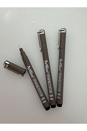 Çizim Kalemi 0.4 MM Siyah (3 adet)