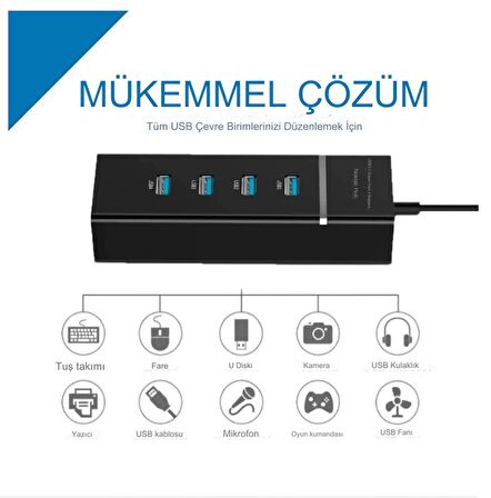  4 Port Usb Çoğaltıcı Çoklayıcı Hub Usb 3.0 Çoklama Pc Laptop Uyumlu