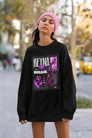 Reyna Battle Baskılı Unisex Oversize Valoorant Sweatshirt