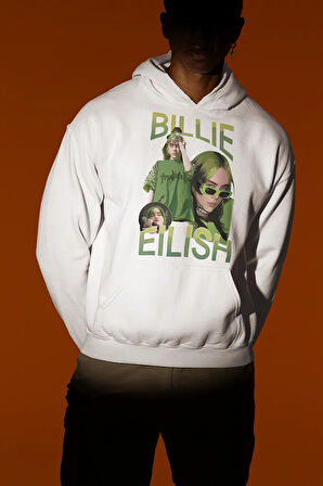 Billie Eilish Baskılı Unisex Oversize Şarkıcı Hoodie