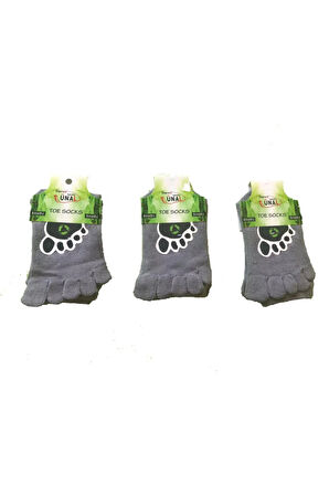 3 Çift Gri Renk Dikişsiz Bambu Çorap