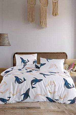 Whale%100 Pamuk Çift Kişilik Nevresim Seti