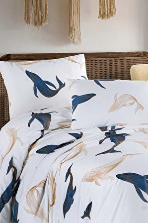 Whale%100 Pamuk Çift Kişilik Nevresim Seti