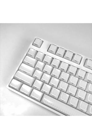 Beyaz Tuş Başlığı Yan Baskılı Küçük Tam Set 136 tuşlu PC Şeffaf Manyetik Mekanik Klavye Uyumlu