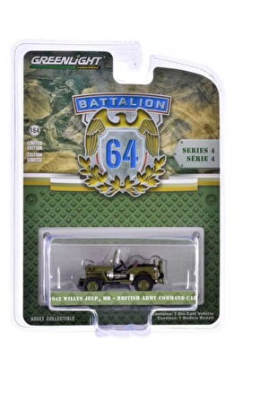Greenlight 1:64 Battalio 64 Series 4 - 1942 Willys Jeep MB British Army Command Car