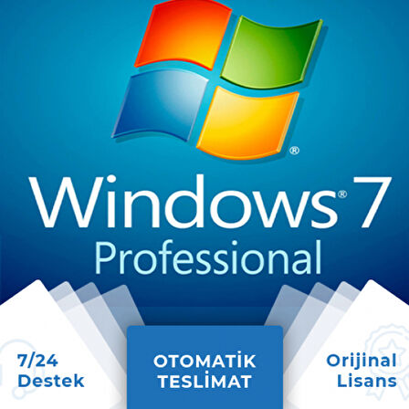 Windows 7 Pro 32-64 Bit Destekli Türkçe Lisans Anahtarı ESD OEM Key