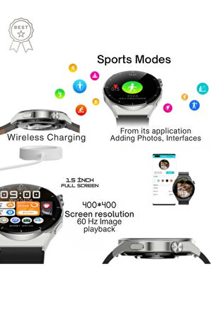 Yeni Nesil Spor Watch Akıllı Saat Spor Modu Sesli Arama NFC 3 Strap Smart Watch