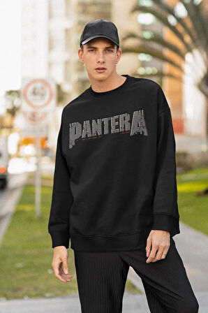 Pantera Baskılı Unisex Oversize Müzik Grubu Sweatshirt