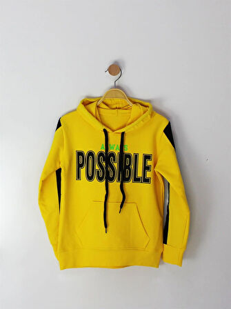Possible Baskılı Uzun Kollu Sweat-Shırt - Sarı