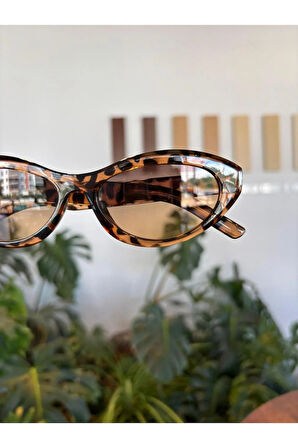 Wonderful Leopar CAt eye Kahverengi Güneş Gözlüğü Trend Model