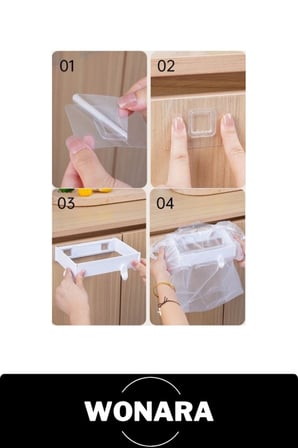 #ÇöpPoşetiTutucu Kendinden Yapışkanlı Katlanabilir Çöp Poşeti Tutucu Aparat Dolap Kapağı Askılı Mutfak Organizer Banyo Ofis Balkon Kamp Pratik Sebze Meyve Kabuğu Atık Toplama Düzenleyici Plastik Beyaz