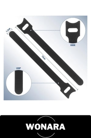 #KabloDüzenleyici 10'lu Cırtlı Kelepçe Seti 15 cm Yeniden Kullanılabilir Velcro Bağlama Bandı Naylon Toparlayıcı Organizer Klips Bağı Şarj Bilgisayar TV Masa Ev Ofis Atölye Kamp Çok Amaçlı Kullanım
