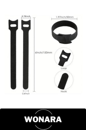 #KabloDüzenleyici 10'lu Cırtlı Kelepçe Seti 15 cm Yeniden Kullanılabilir Velcro Bağlama Bandı Naylon Toparlayıcı Organizer Klips Bağı Şarj Bilgisayar TV Masa Ev Ofis Atölye Kamp Çok Amaçlı Kullanım