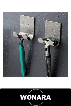 #ÇelikAskı Çok Amaçlı Kendinden Yapışkanlı Paslanmaz Jiletlik Priz Tutucu Havlu Askısı Delmeden Montaj Banyo Mutfak Düzenleyici Kesme Tahtası Standı Telefon Tutacağı Fayans Cam Uyumlu Çift Tırnaklı