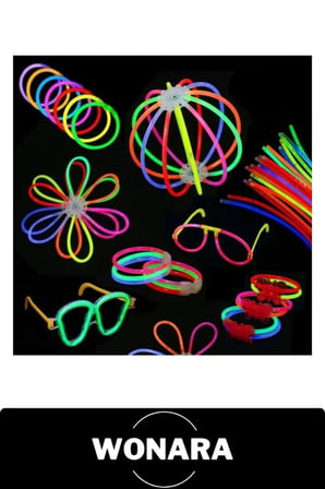 Fosforlu Çubuk 100 Parça Glow Stick Neon Işıklı Kırınca Yanan Parti Malzemesi Bağlantı Aparatlı Kolye Bilezik Halhal Düğün Kına Gecesi Doğum Günü Beach Eğlence Seti Sarı Turuncu Kırmızı Yeşil