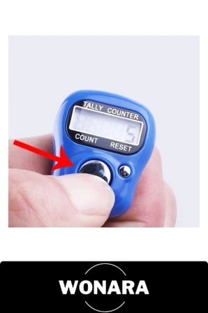 Yüzük Zikirmatik Dijital Tesbih Sayacı Parmak Tipi Elektronik Ayarlanabilir Silikon Kayışlı 10000 Hafızalı Kaldığı Yerden Devam Reset Tuşlu Otomatik Kapanma Özellikli Hediyelik Zikir Aparatı Mini