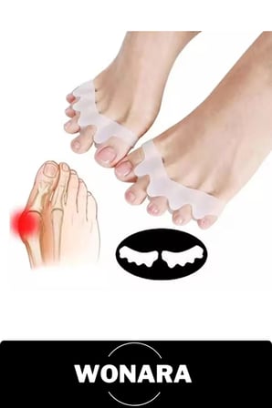 #Parmak Ayırıcı Silikon Hallux Valgus Gece Ateli Ortopedik Ayak Parmak Ayırıcı Kemik Düzeltici Makaralı Bunyon Koruyucu Yıkanabilir Esnek Destek Aparatı Rahat Kullanım Ayak Bakım Ürünü