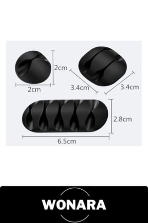 #KabloDüzenleyici Kablo Düzenleyici Set 16 Parça Silikon Kauçuk Yapışkanlı Masaüstü Organizer Klips Tutucu Toparlayıcı Şarj Kulaklık Mouse USB Ev Ofis Bilgisayar TV Masa Düzeni Aksesuar Siyah