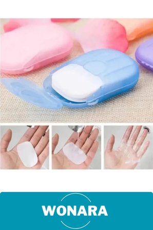 #KağıtSabun Özel Üretim Kağıt Seyahat Sabunu Kamp Outdoor Hijyenik Taşınabilir Pratik Temizlik Yaprak Sabun Suda Çözünebilen Eco Friendly El Temizleme Aparatı Kompakt Kutulu 20 Adet Kağıt Sabun