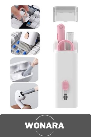 #TemizlikKiti 7in1 Airpods Klavye Ekran Temizleme Kiti Çok Fonksiyonlu Silikon Uçlu Kulaklık Telefon Tablet Kamera Laptop Elektronik Cihaz Temizlik Seti Fırçalı Profesyonel Bakım Aparatı