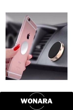 #TelefonTutucu Manyetik Araç Telefon Tutucu Mıknatıslı Oto Torpido Konsol Tutacağı 360 Derece Dönebilir Metal Kompakt Mini Yapışkanlı Navigasyon Standı Tüm Akıllı Modellerle Uyumlu Ev Ofis Kullanımı