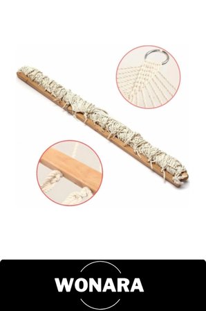 #Hamak Tek Kişilik Lüks Hamak Taşıma Kapasiteli Dayanıklı Ahşap Çıtalı Geniş Kolon İpli Renkli Bahçe Balkon Kamp Veranda Dinlenme Salıncağı Ergonomik Outdoor Yatak 150Kg