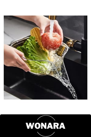 #YıkamaSüzgeci Meyve Sebze Yıkama Süzgeci Huni Uçlu Şeffaf Kase Çıkarılabilir Filtreli Mutfak Salata Makarna Karıştırma Kabı Akıtmalı Lavabo Su Süzme Aparatı Pratik Hazırlık Sunum Ergonomik Tutuşlu