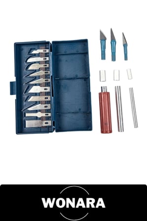 #NeşterSeti 16 Parça Hobi Neşter Seti 13 Maket Bıçağı Uçlu Gravür Kalemi Hassas Kağıt Kesme Aleti El Sanatları Kazıma Oyma Bıçak Takımı Metal Saplı Yedek Uç Saklama Kutulu Kretuar Kesici Kırtasiye