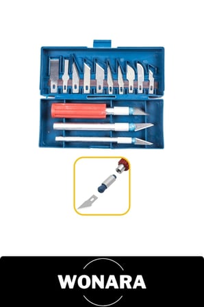 #NeşterSeti 16 Parça Hobi Neşter Seti 13 Maket Bıçağı Uçlu Gravür Kalemi Hassas Kağıt Kesme Aleti El Sanatları Kazıma Oyma Bıçak Takımı Metal Saplı Yedek Uç Saklama Kutulu Kretuar Kesici Kırtasiye