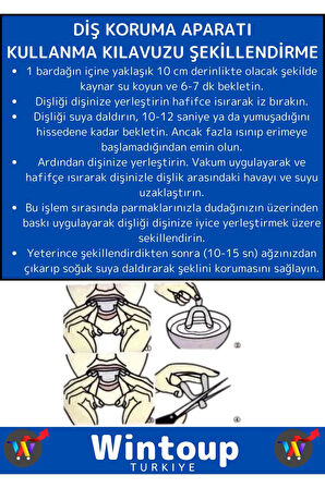 Özel Tasarım Çene Sıkma Diş Gıcırdatma  Gece Plağı Koruyucu Aparat Dişlik Uyku Aparatı 2 Adet