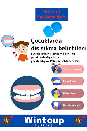 Premium Çene Sıkma Diş Gıcırdatma Bruxism Gece Plağı Koruyucu Aparatı Dişlik Uyku Aparatı 2 Adet