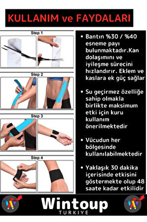 Premium Hızlı Etkili Büyük Boy Kas Eklem Bel Bacak Kol Boyun Sırt Omuz Karın Kalça Ağrı Bandı Siyah