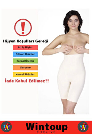 Özel İz Göstermez Yüksek Bel Kaymaz Push-Up Destekli İnceltici Popo Kaldırıcı Korse Ten 2XL/3XL