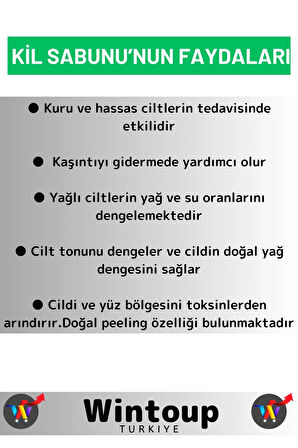 Bitkisel Kil Sabunu Doğal Üretim Tüm Cilt Tipleri İçin Uygun 5 Adet