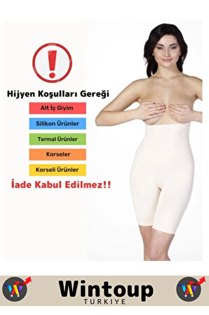 Premium İz Göstermeyen 2 Beden İncelten Kaymaz Silikon Lazer Kesim Tam Boy Askılı Korse Ten L/XL