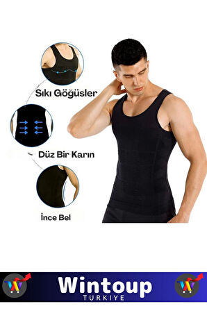 Özel Üretim Göbek Bel Göğüs Jinekomasti Görünüm Engelleyici Erkek Dik Duruş Sıkılaştırıcı Korse 2XL