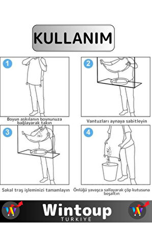 Özel Model Pratik Kullanım Vakum Yapıştırma Aparatlı Evde Saç Sakal Kesme Siyah Tıraş Örtüsü Siyah