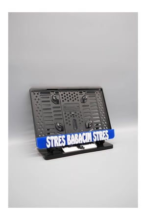 Stres Babacım Stres 3D Kabartmalı Mavi Pleksi Motor Plakalığ