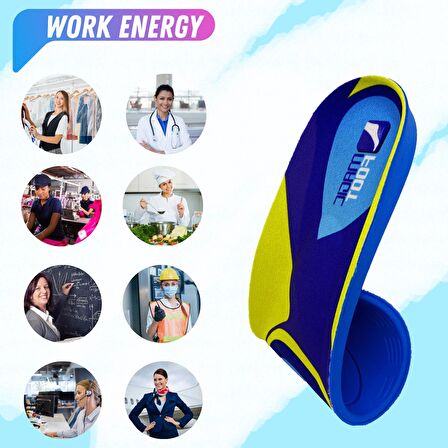 MagicFoot WorkEnergy İş Tabanlığı -Uzun Süreler Ayakta Çalışanlar İçin -High Memory Foam - Ortopedik Tabanlık