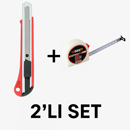 18mm Aluminyum Saplı Maket Bıçağı & 3m Şerit Metre