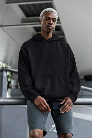 Baskısız Unisex Oversize Basic Hoodie